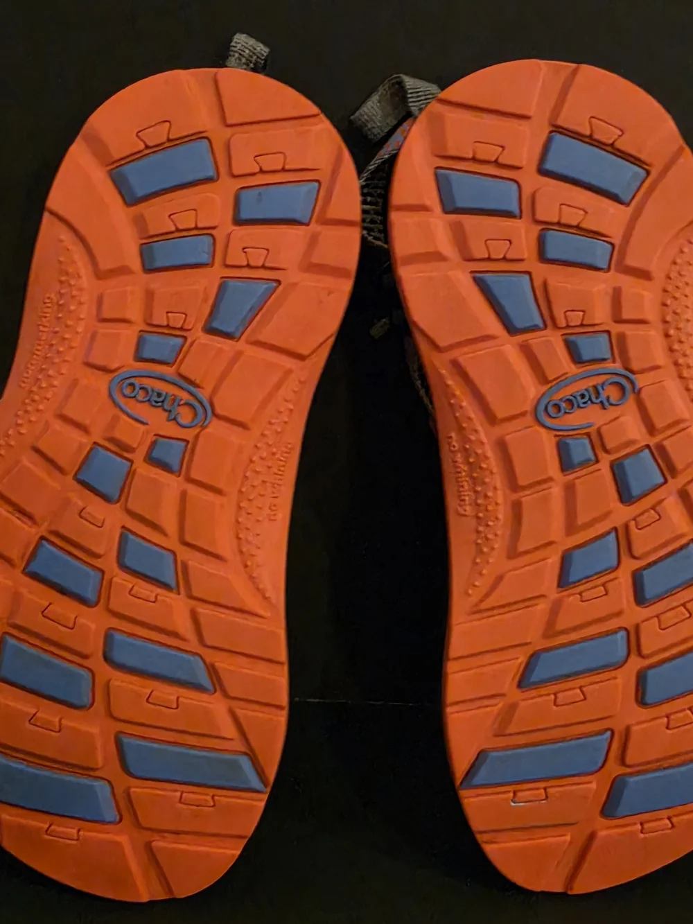 Chaco Kids Sandals Orange and Navy Strappy Sport Sandals Size:2